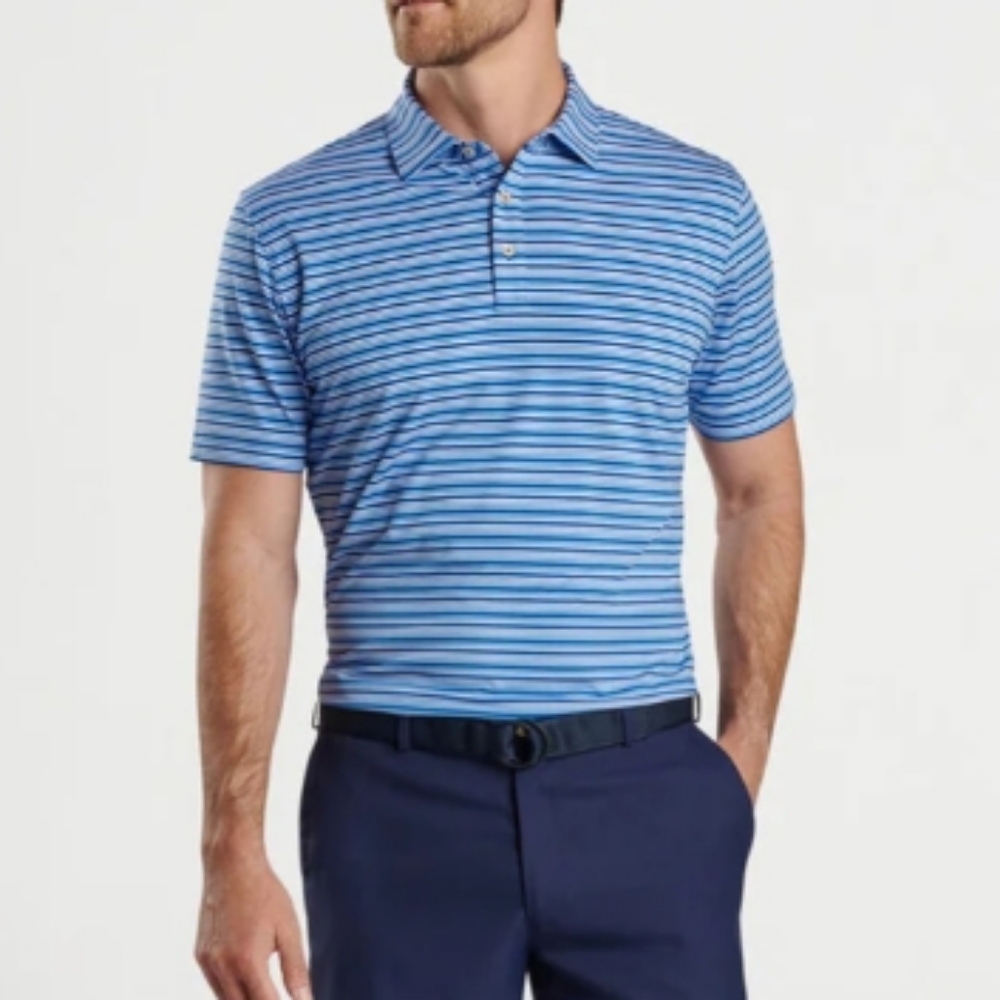 Peter Millar Clifton Performance Jersey in Mako Blue